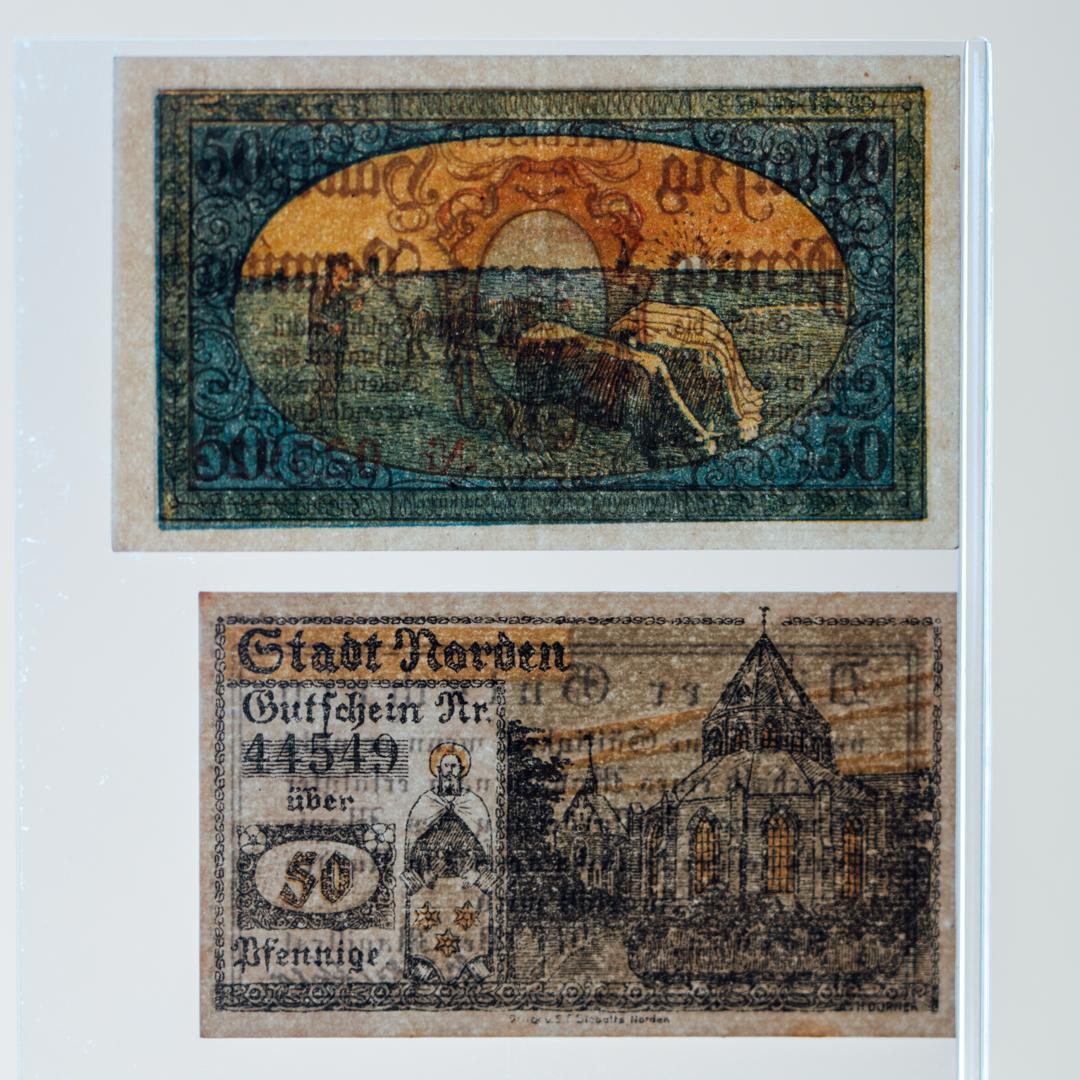 本物保証 アンティーク額装＋希少ノートゲルト5点セット ドイツ