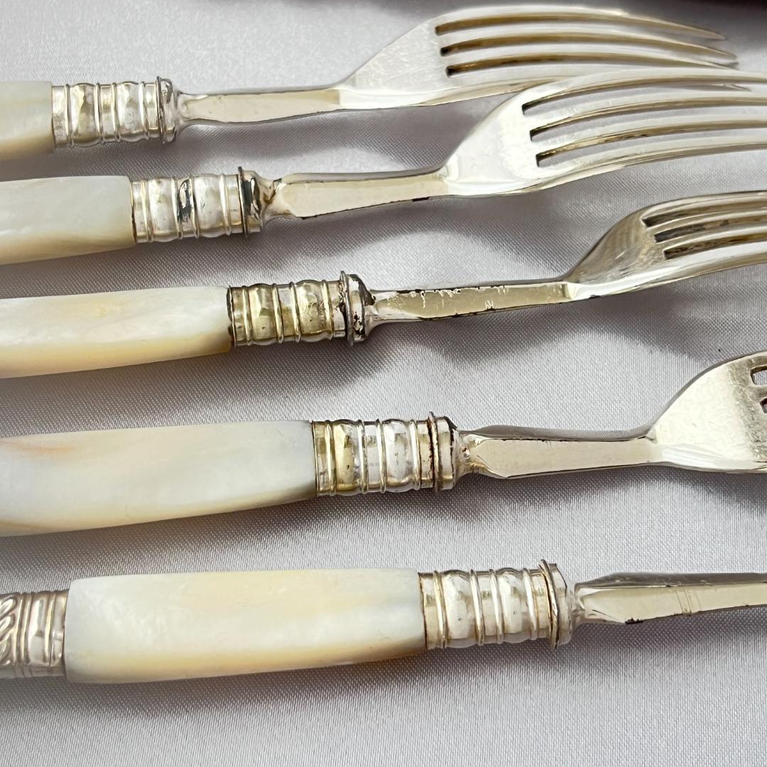 【英国】【白蝶貝】パストリーセット10本 マザーオブパール Victorian