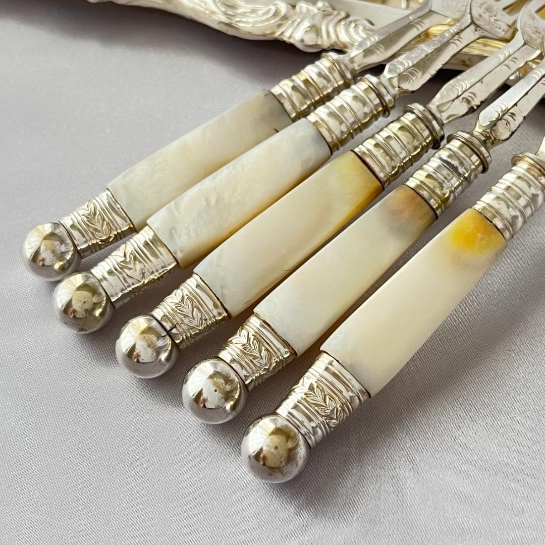 【英国】【白蝶貝】パストリーセット10本 マザーオブパール Victorian