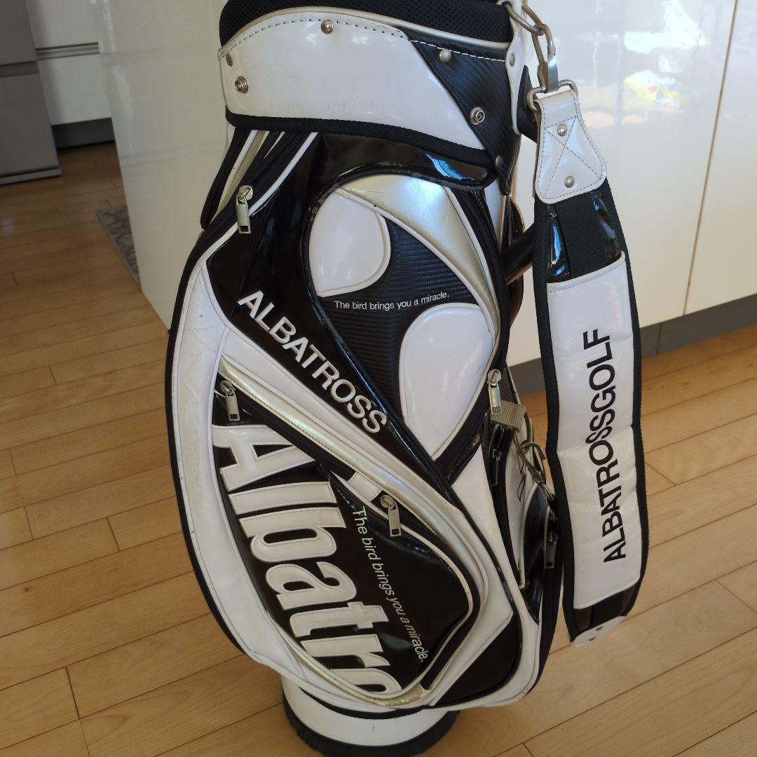ALBATROSS ゴルフ！ キャディバッグ ブラック/ホワイト