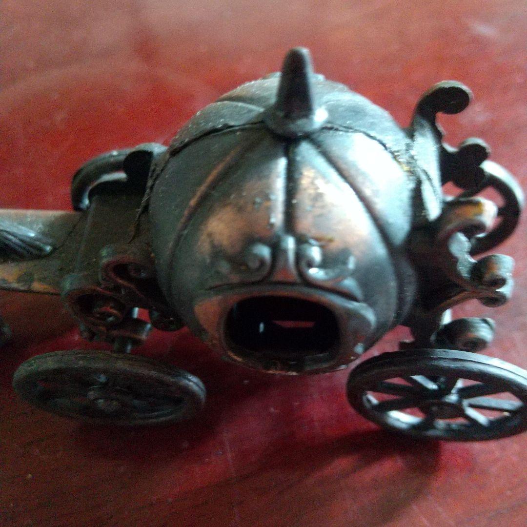 昭和レトロビンテージブロンズ色の彫刻、装飾馬車型金属工芸品(コレクション)