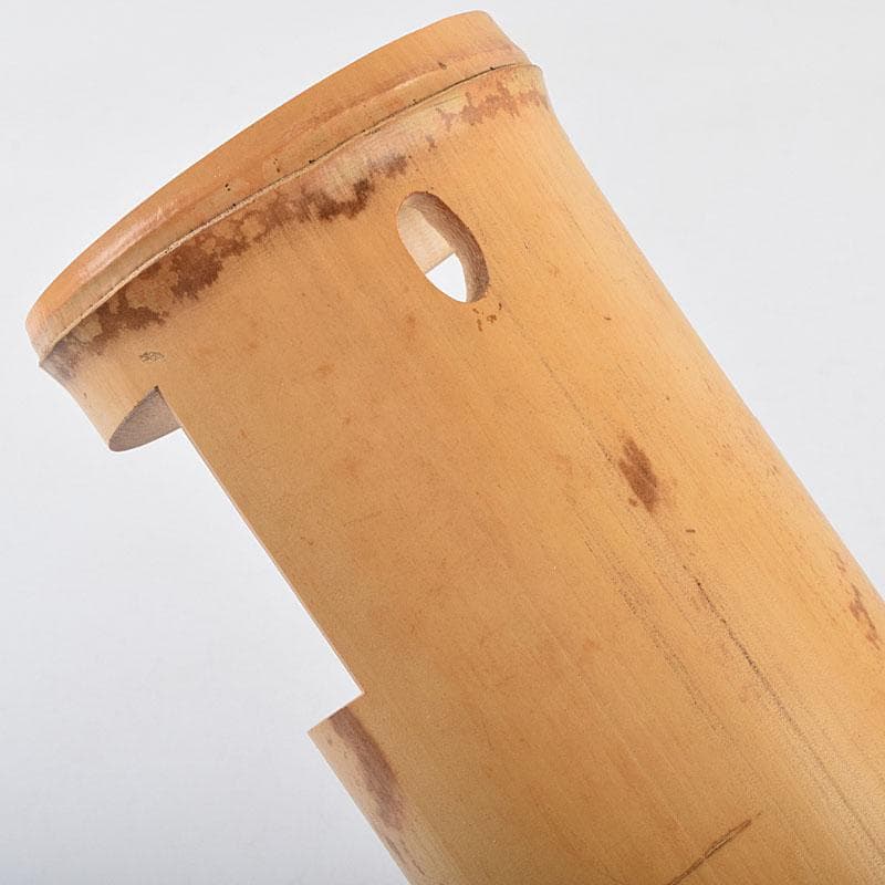 茶道具　竹一重花入　二月堂焼印　時代箱付　V　R9535