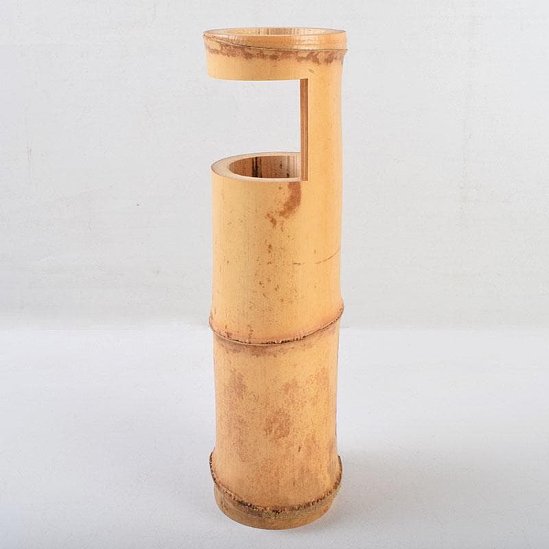 茶道具　竹一重花入　二月堂焼印　時代箱付　V　R9535