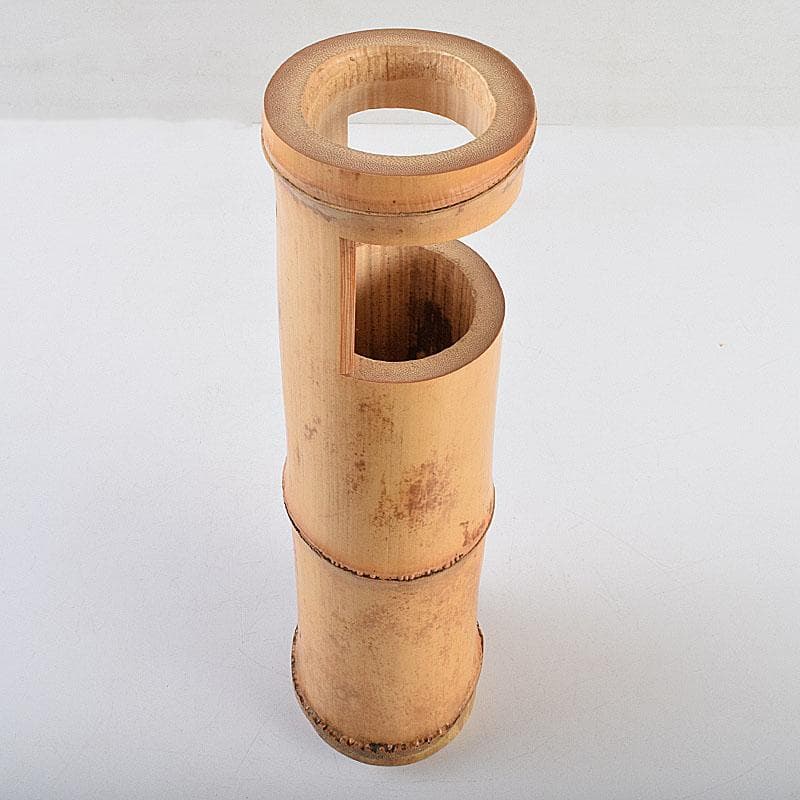 茶道具　竹一重花入　二月堂焼印　時代箱付　V　R9535