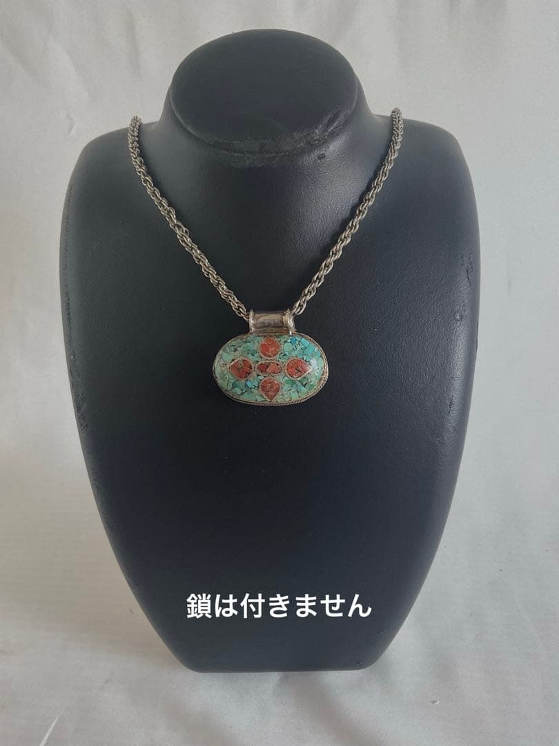 古い中央アジアSV伝統工芸「象嵌細工ペンダントヘッド」