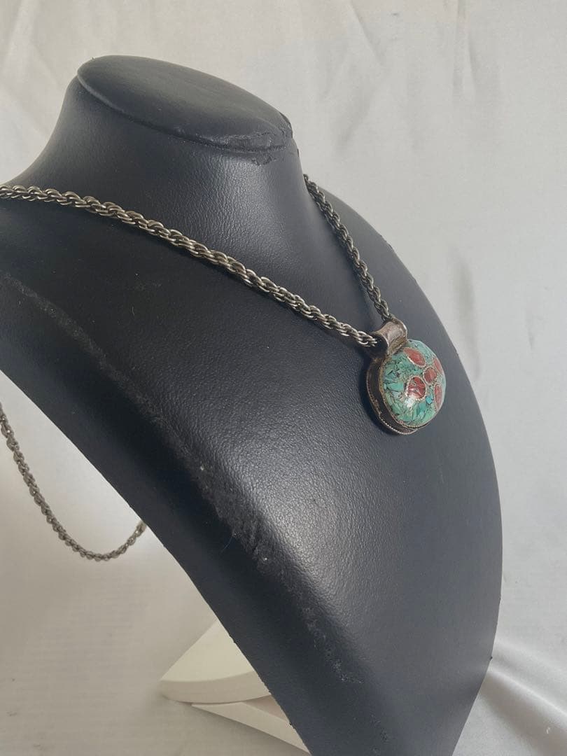 古い中央アジアSV伝統工芸「象嵌細工ペンダントヘッド」