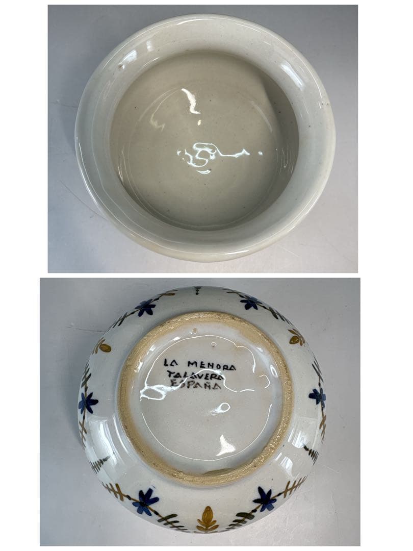 【中古品】スペイン•タラベラ色絵皆具　堀内宗完書付