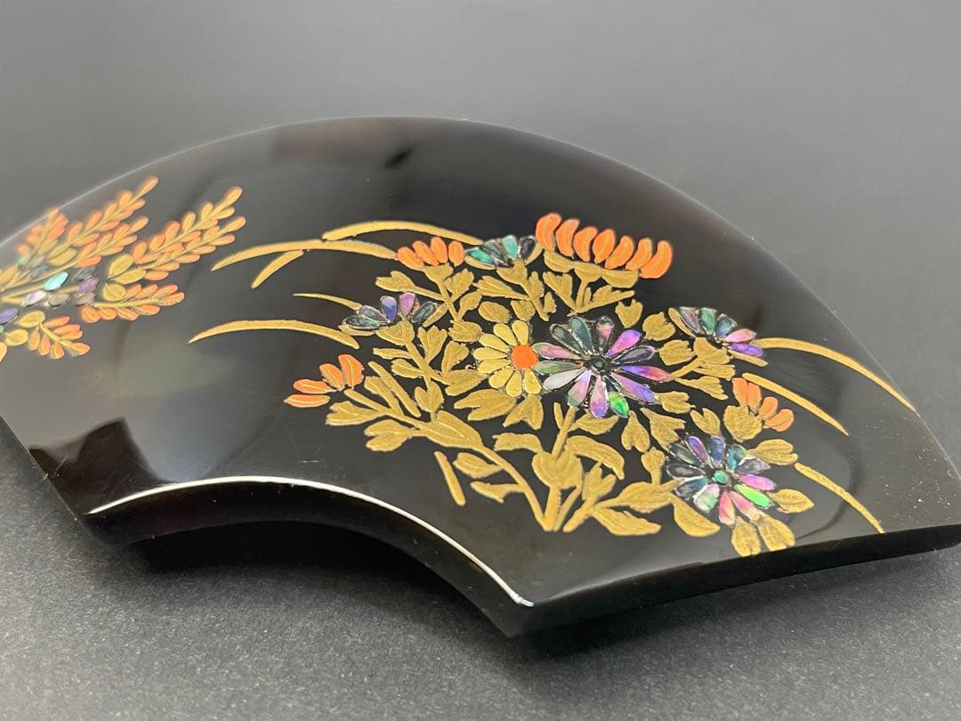 【セール】本べっ甲　帯留め　螺鈿蒔絵　未使用　※匿名発送