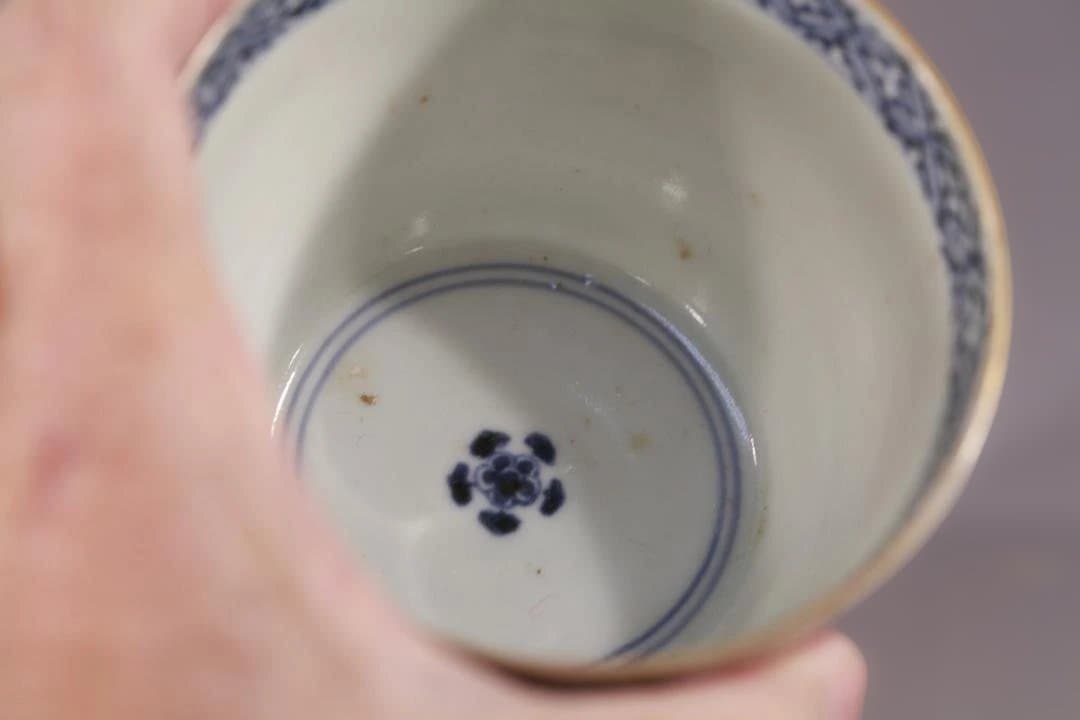 627　古伊万里大振上手色絵蕎麦猪口　無傷美品　江戸中期