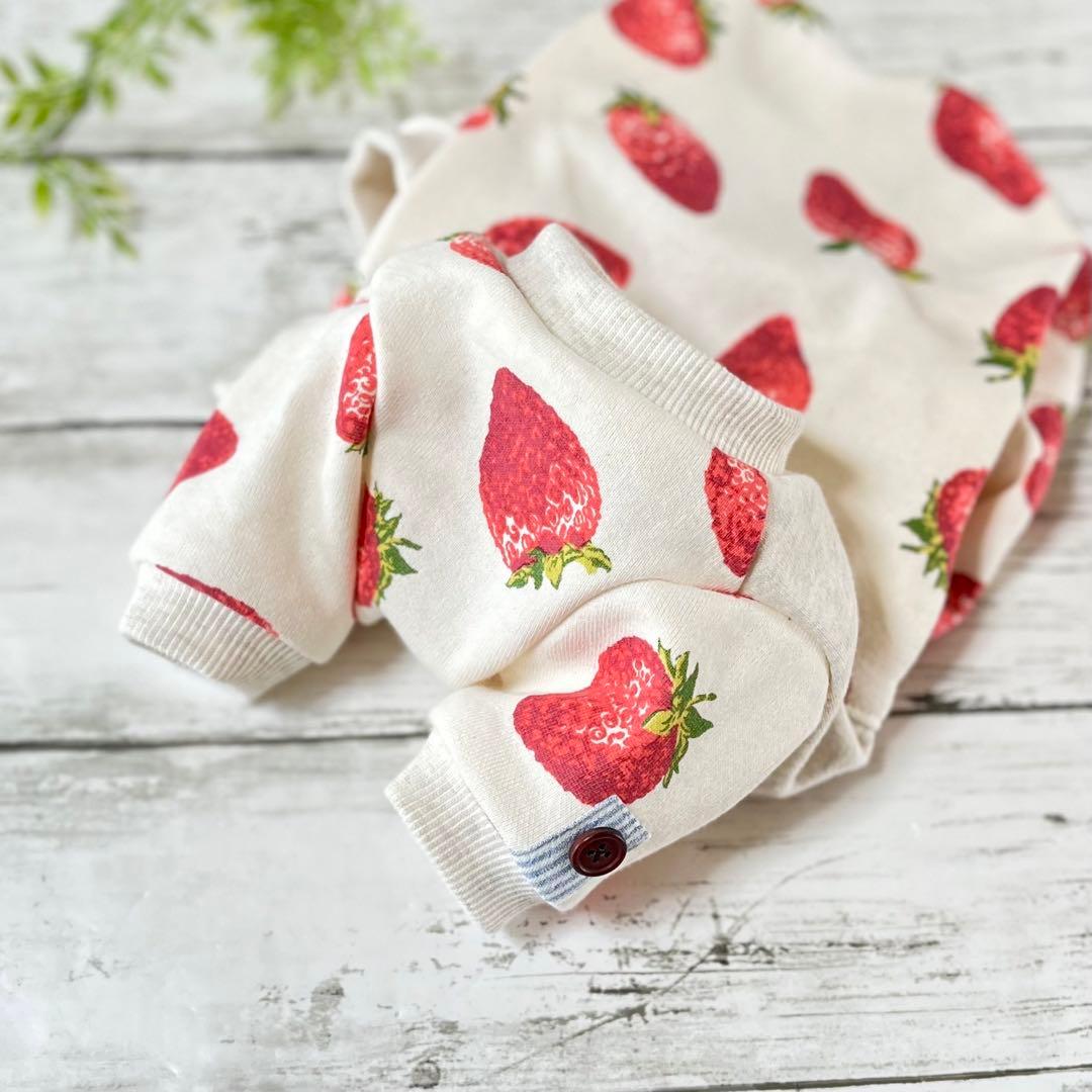 【オーダー】スウィートストロベリーなロンパース犬服