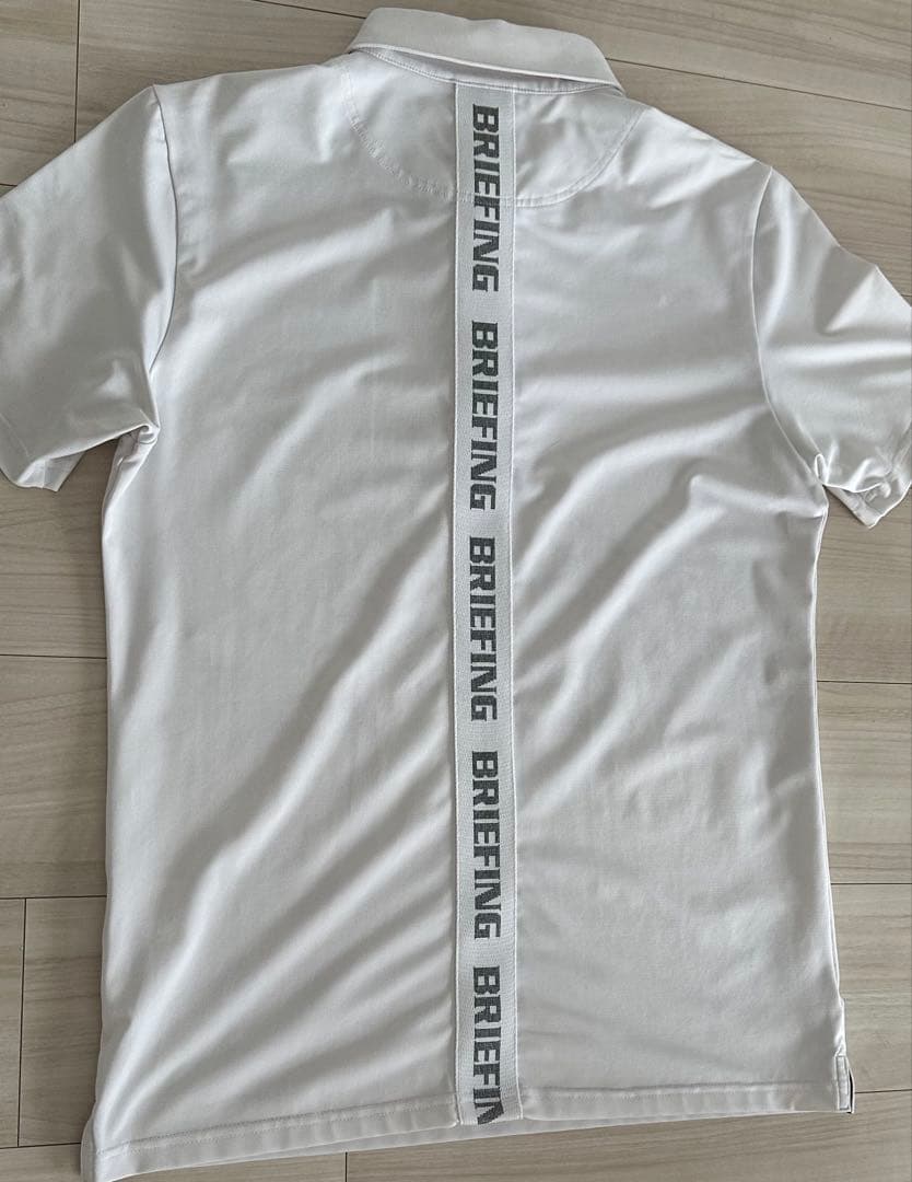 ブリーフィング ゴルフ バックテープロゴボタンダウンポロシャツ ホワイト