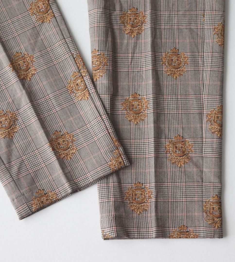 新品【パーリーゲイツ】ストレッチ エンブレムチェック柄 ロングパンツ 5(L)