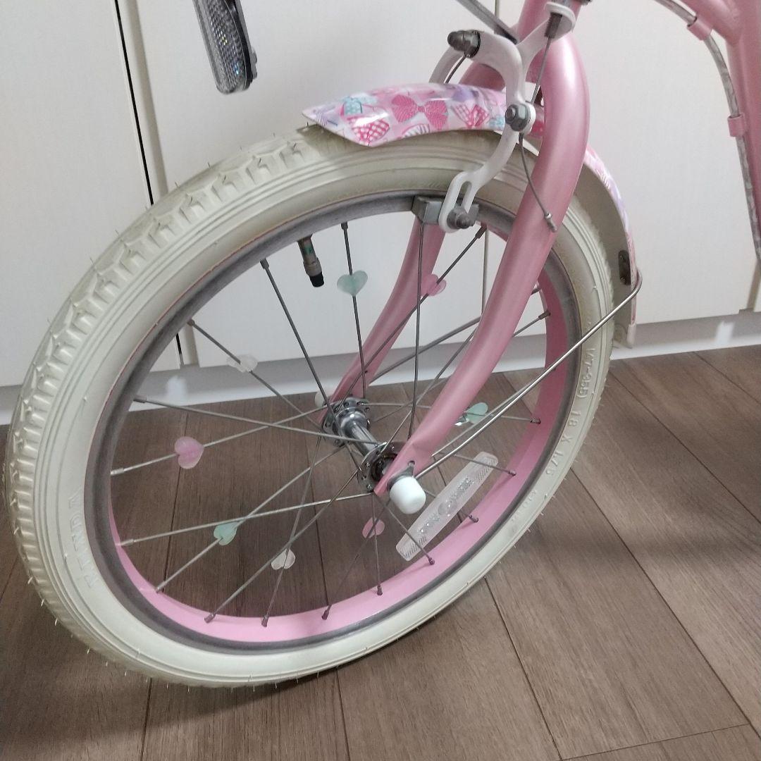 メゾピアノ 子供用自転車 18インチ ピンク ハートデザイン