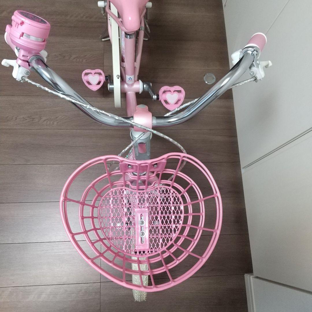 メゾピアノ 子供用自転車 18インチ ピンク ハートデザイン