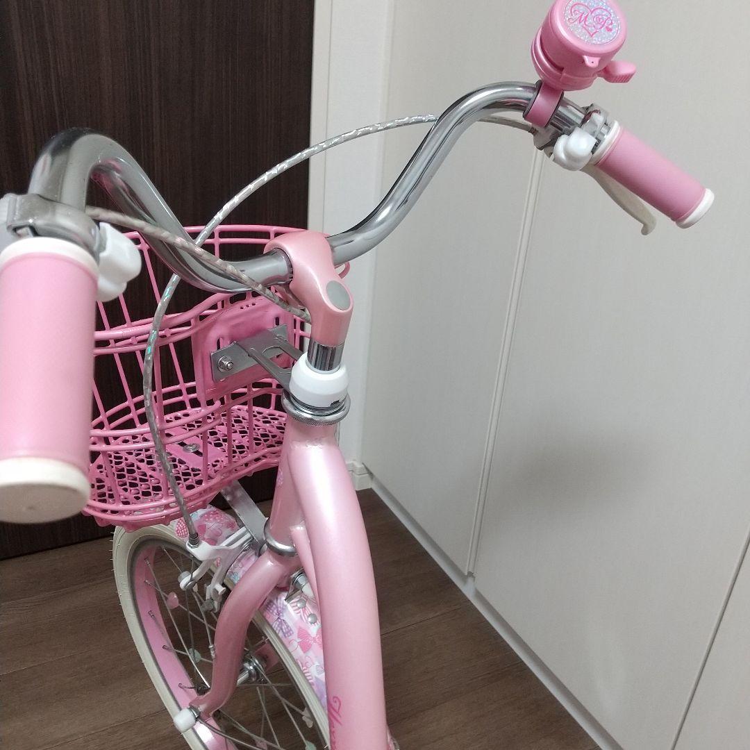 メゾピアノ 子供用自転車 18インチ ピンク ハートデザイン