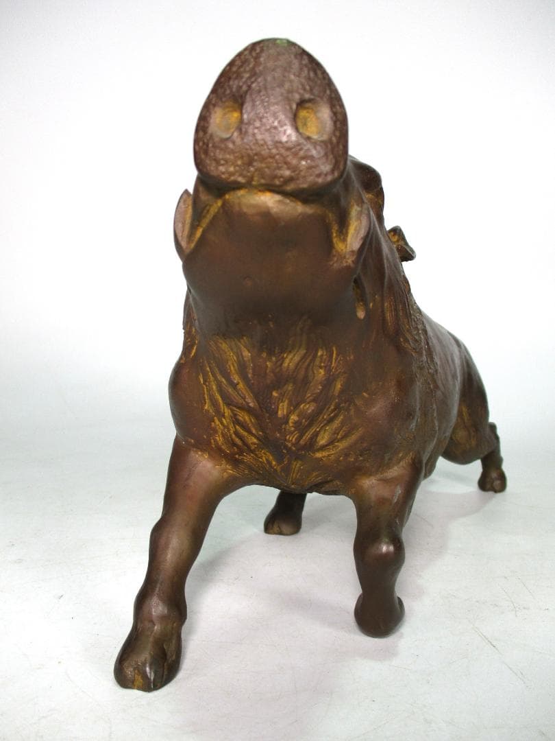 ブロンズ像 鋳銅 猪像 雅車 作 無病息災 子孫繁栄 縁起物 置物 いのしし