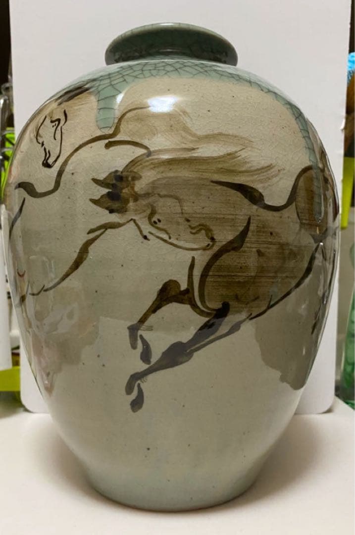 相馬焼大堀相馬 花瓶 花器 飾り壺 置物大壷