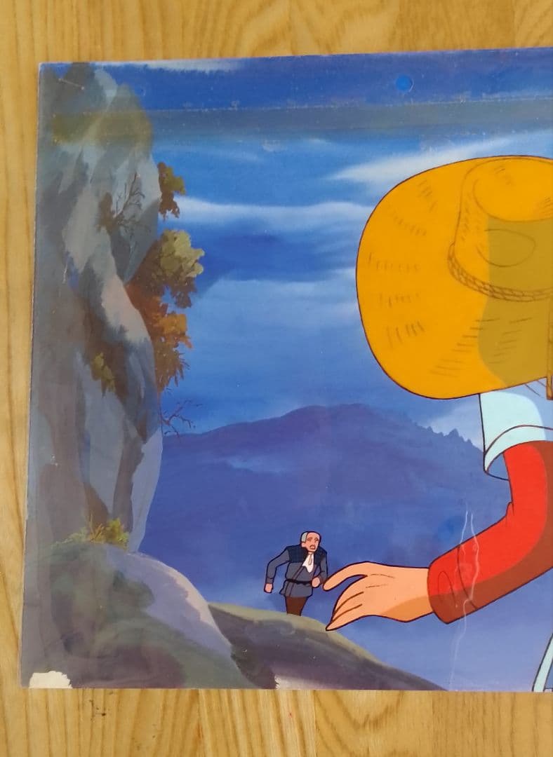 セル画　　釣りキチ三平(2点)　レア作品(直筆背景画付き)