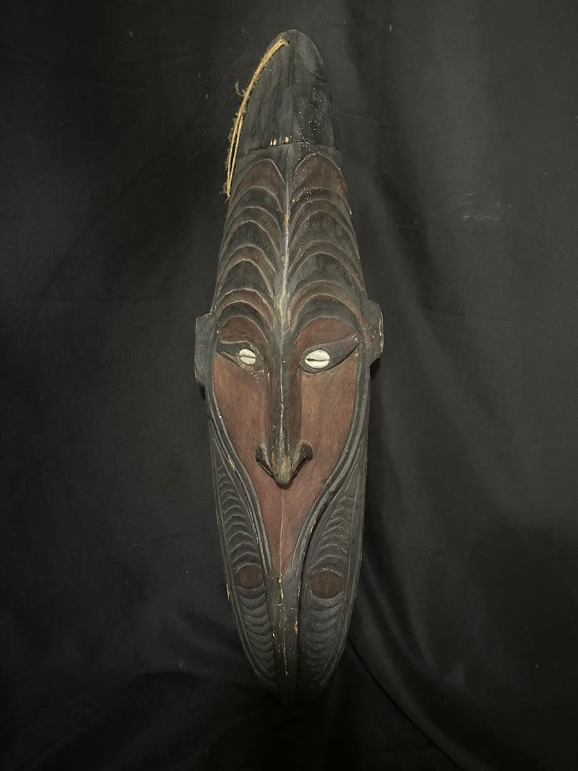 パプアニューギニア アンティーク 木彫り 仮面/62cm/魔除け
