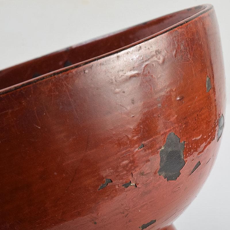 根来塗　時代根来　朱塗　在銘　椀　時代箱　C　R9401