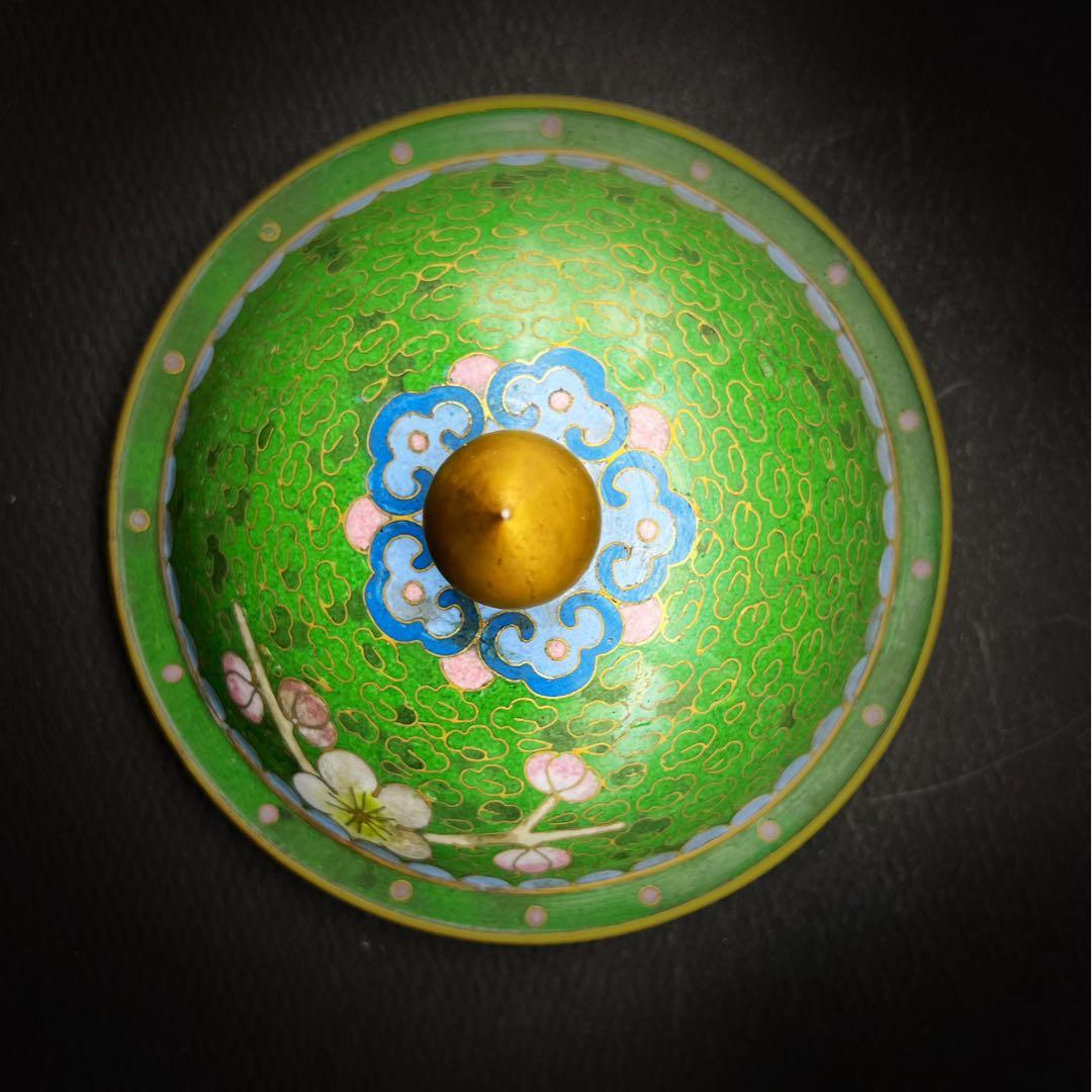 中國美術 景泰 七宝焼 將軍罐 茶葉罐 置物 中人民共和国制造 飾り壺