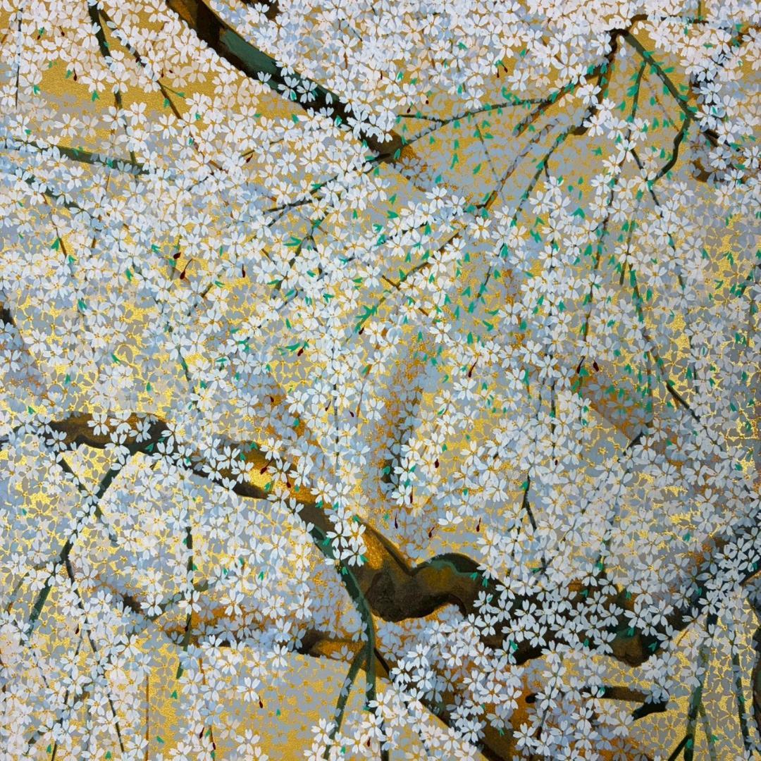 美品 中島千波「久遠寺の瀧桜」シルクスクリーン 大作 直筆サイン・落款有 名画