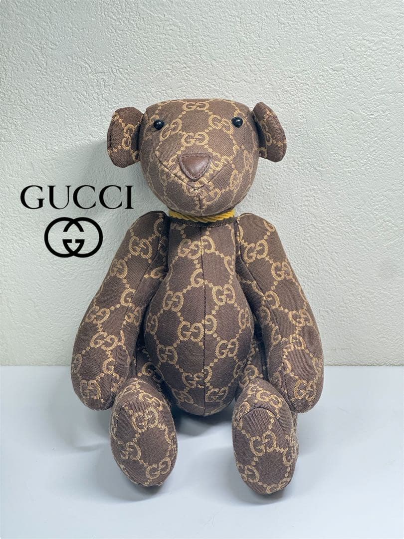 【美品】GUCCI グッチ GGキャンバス テディベア　ぬいぐるみ クマ　熊