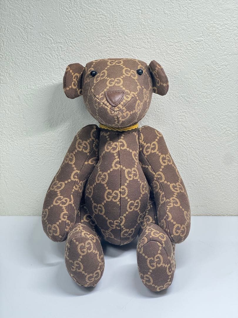 【美品】GUCCI グッチ GGキャンバス テディベア　ぬいぐるみ クマ　熊