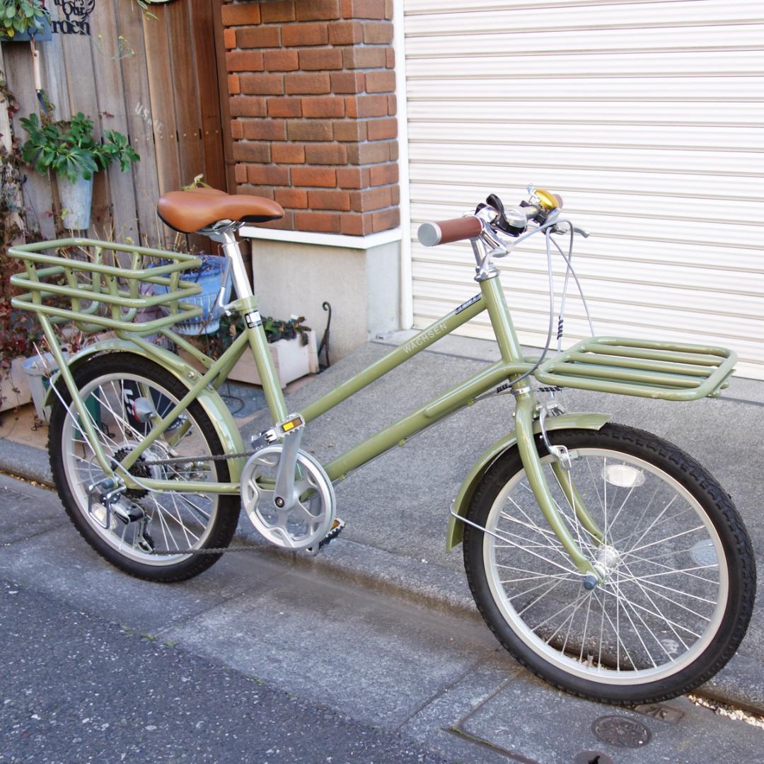 美品 自転車 20インチ ミニベロ 6段変速 WACHSEN ROKE グリーン