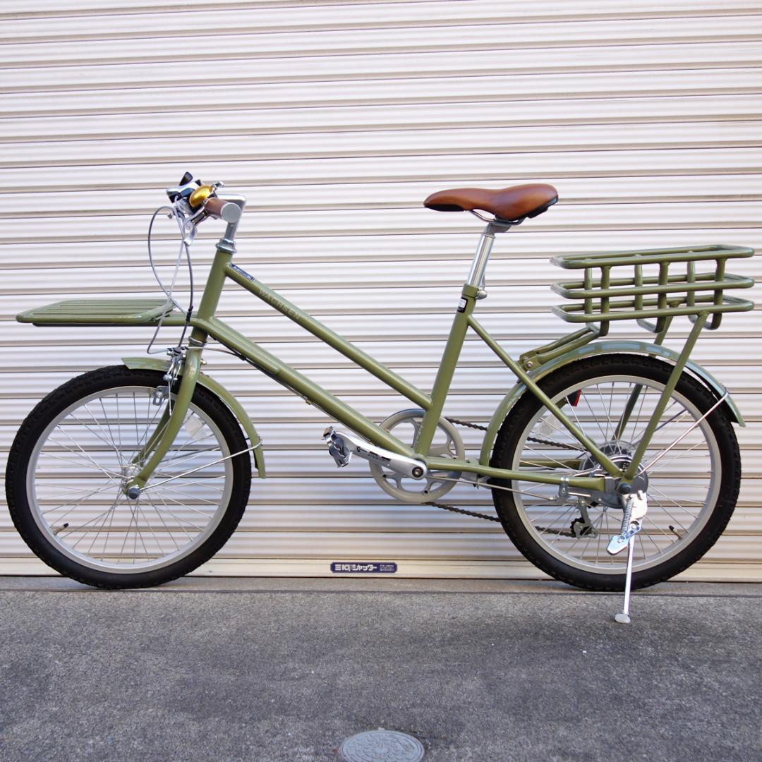 美品 自転車 20インチ ミニベロ 6段変速 WACHSEN ROKE グリーン