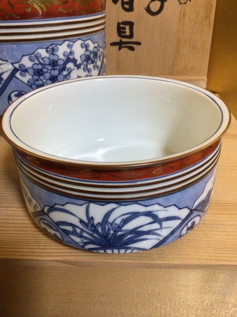 茶道具 染付 皆具 おそらく未使用品 共箱付き