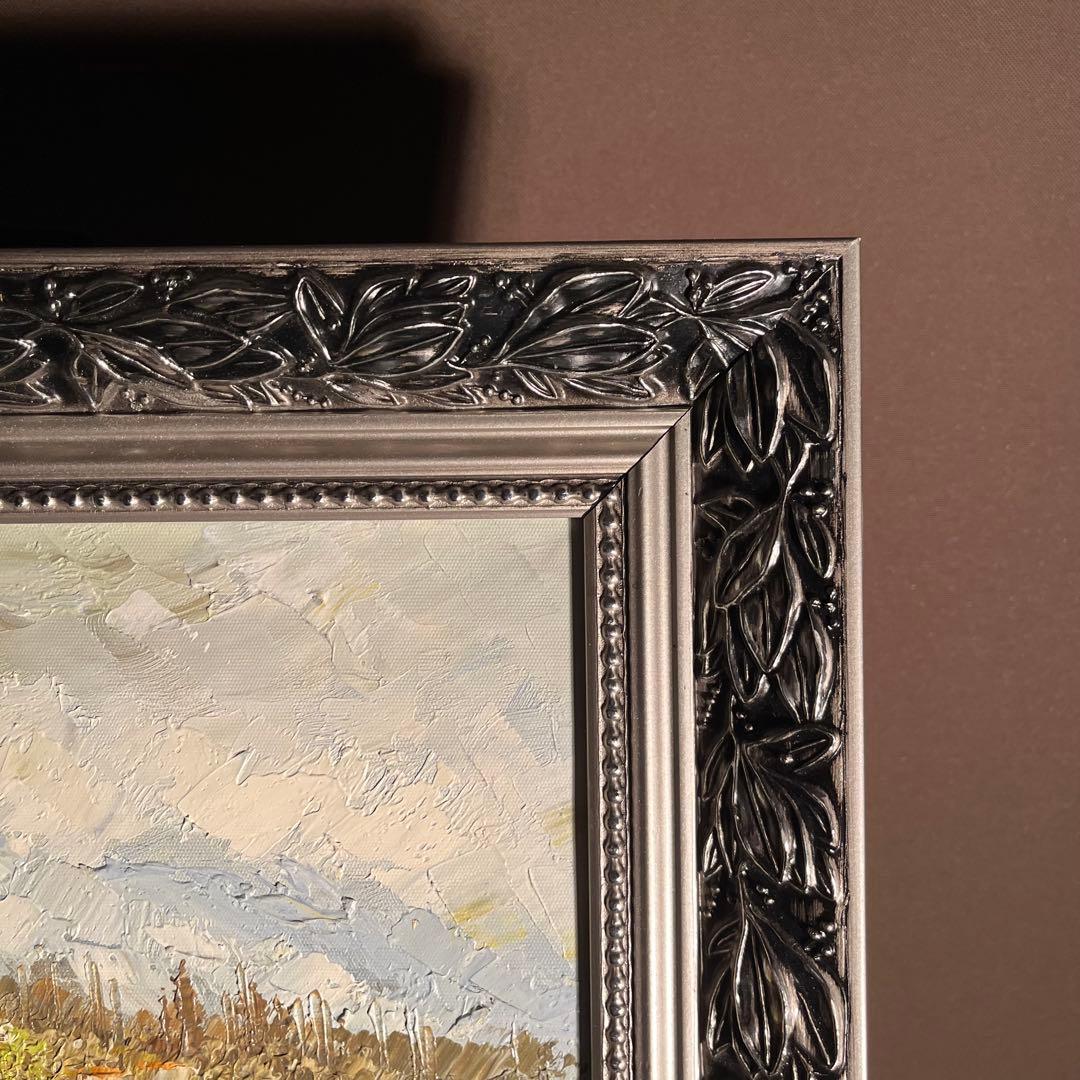 手書き油絵 菜の花畑 肉筆絵画 インテリア 油彩画