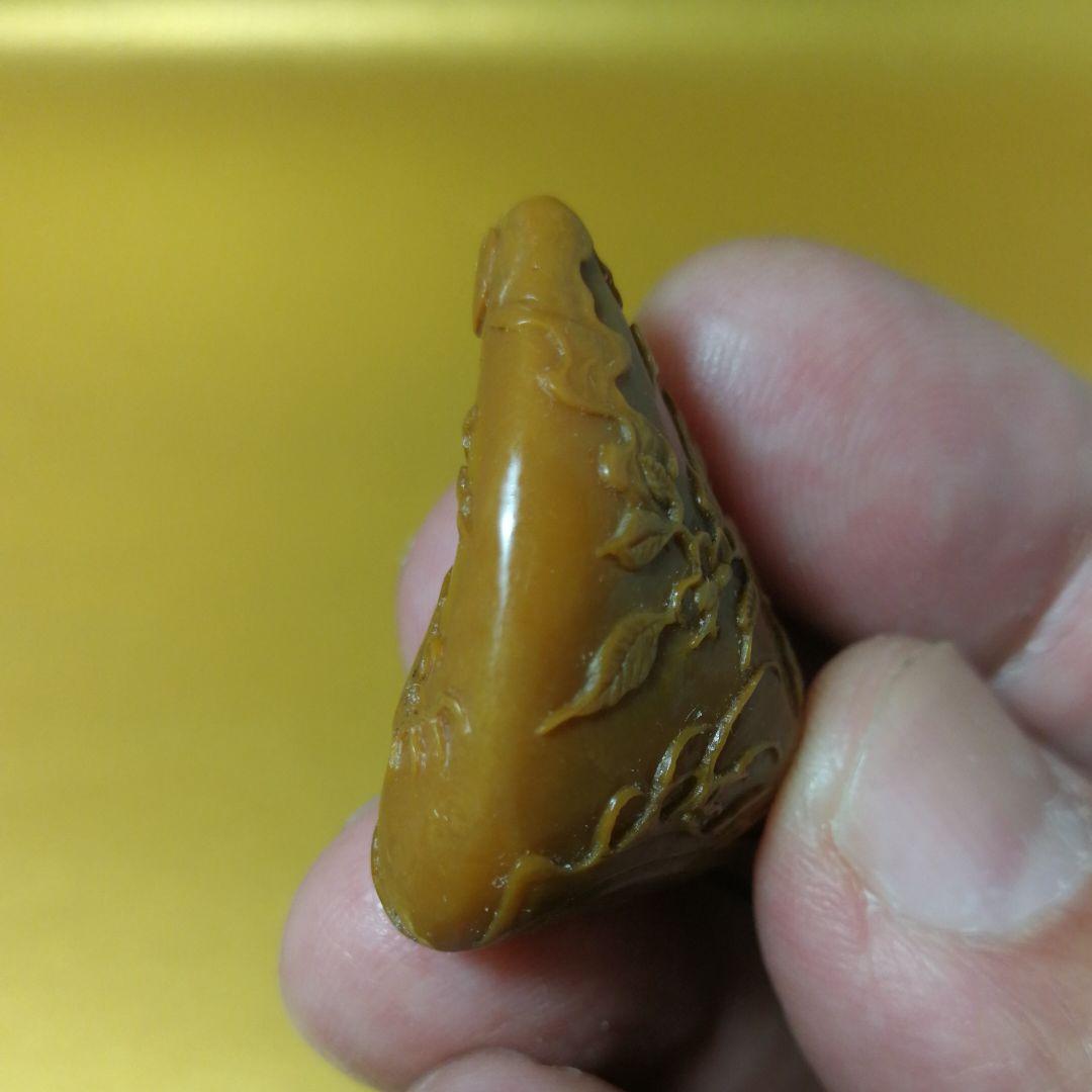 田黄薄意花鳥山水彫刻(整理番号:P42)