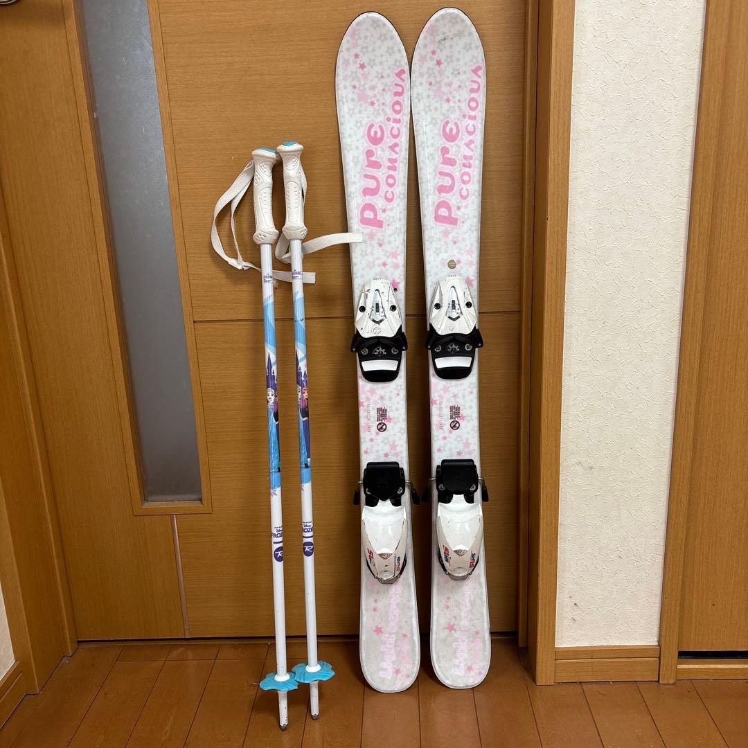 子供用 スキー板90cm ストック75cm