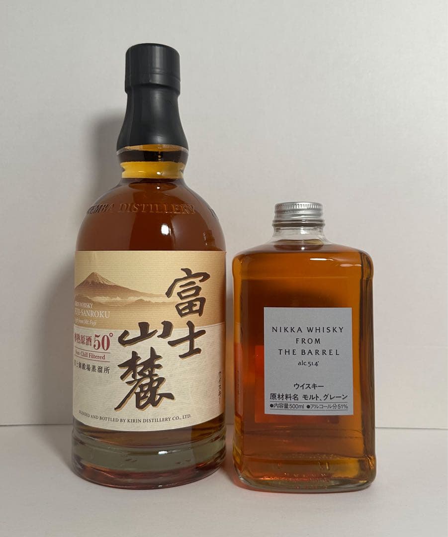 キリン 富士山麓 樽熟原酒50° & NIKKA FROM THE BARREL