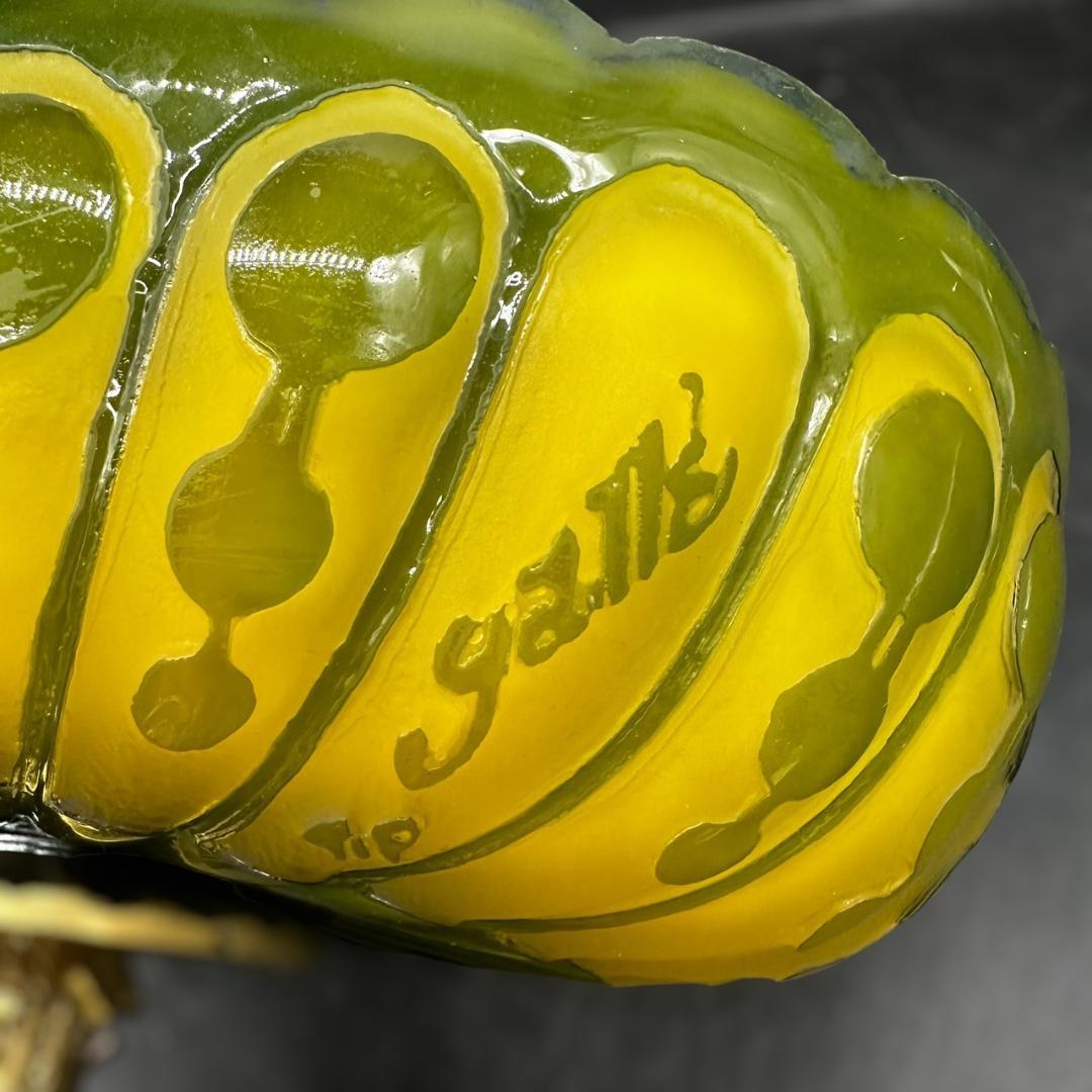 エミールガレ　ボンボニエール　カメオ彫り　被せガラス　高さ15cm