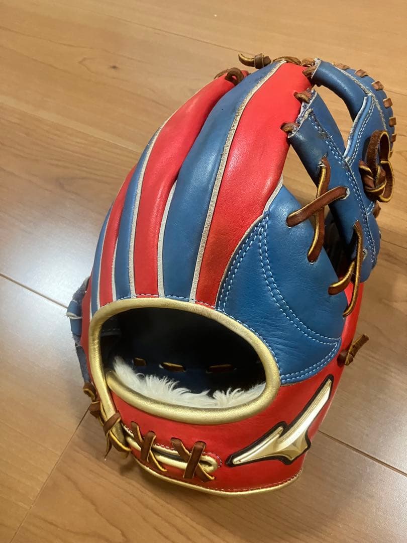 軟式野球用グローブ 青赤コンビ　グローバルエリート