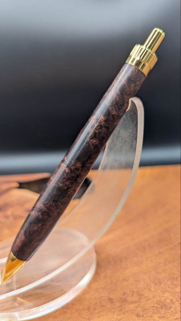 587 極上　ホンジュラスローズウッド瘤杢　木軸シャーペン　ボールペン