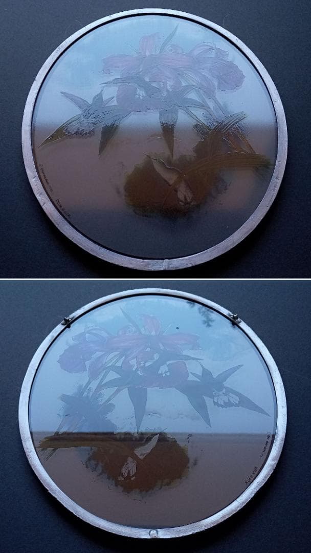 大判ステンドグラス Hummingbird ハミングバードと蘭グラスマスターズ社