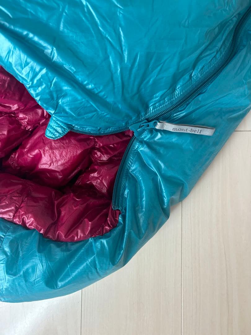 mont-bell ダウンシュラフ 3 ターコイズ/ワイン 収納袋付き