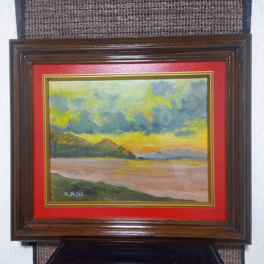 ◆絵画◆　油彩画　K.fujii 額装　額縁　油絵　静物画　額　風景画　F6