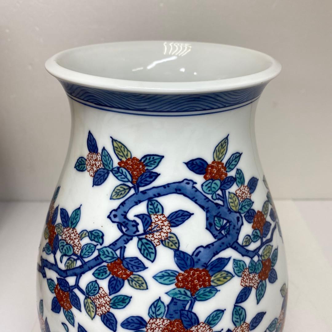 今泉今右衛門　花入　共箱　高さ約28.1㎝ タニト　東さ7-0310③