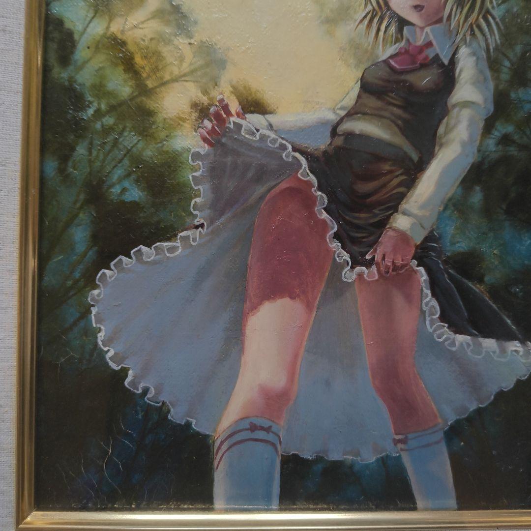 【値下げ交渉可】東方 油絵 ルーミア ゴールドフレーム額縁付き