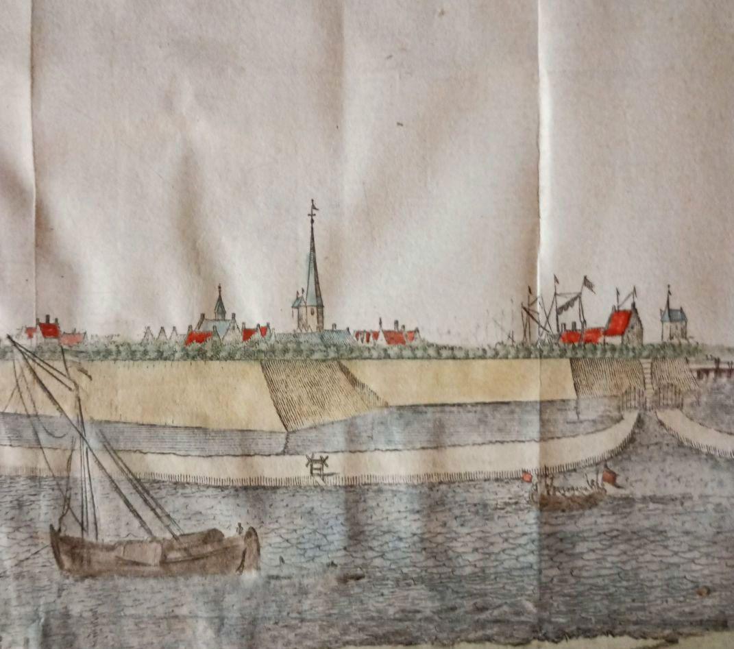 額装品　景観図　17世紀　オランダ　ゼーランド州トーレン　お値打ち