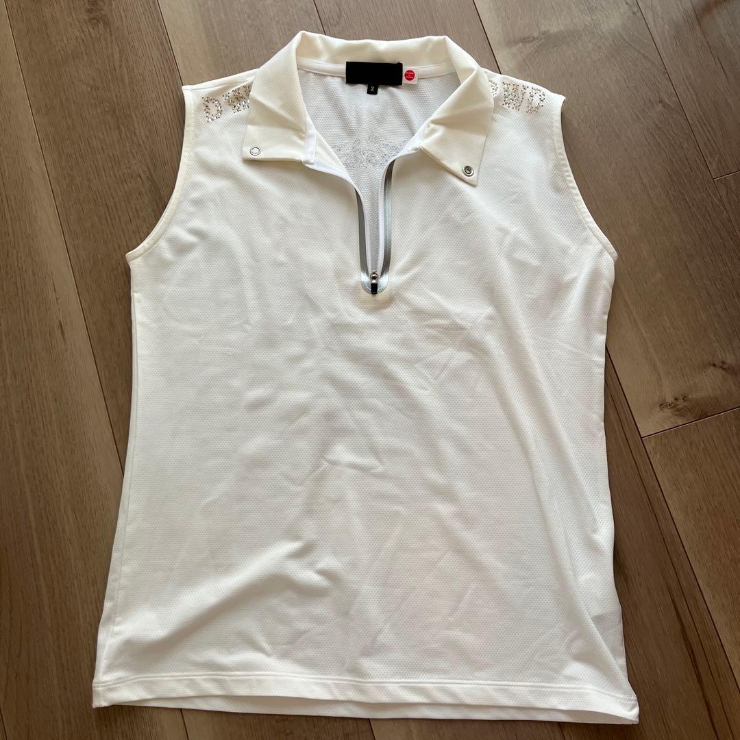 ホワイトノースリーブゴルフシャツ