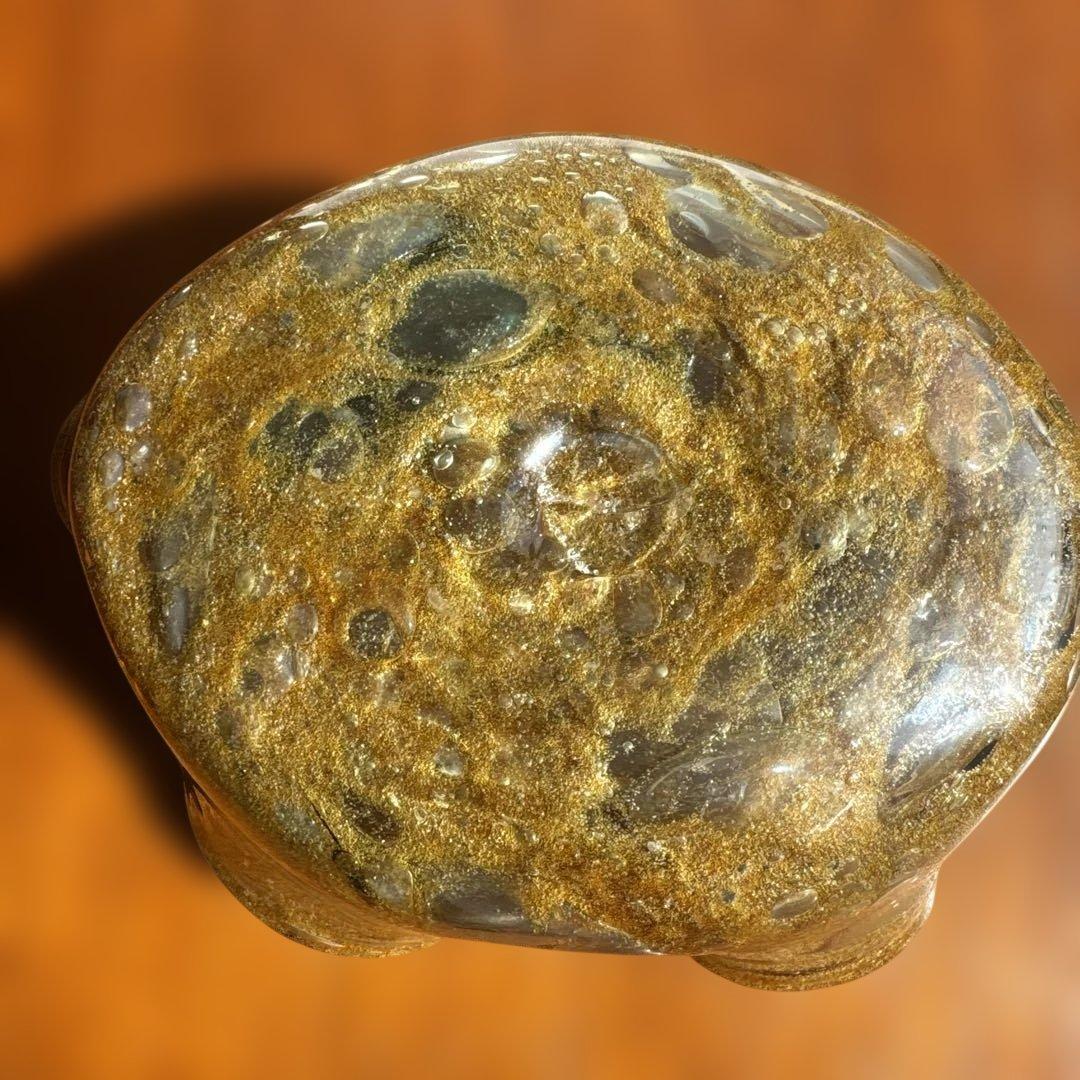 稲嶺盛吉.深皿.茶泡ガラス.未使用品.刻印なし