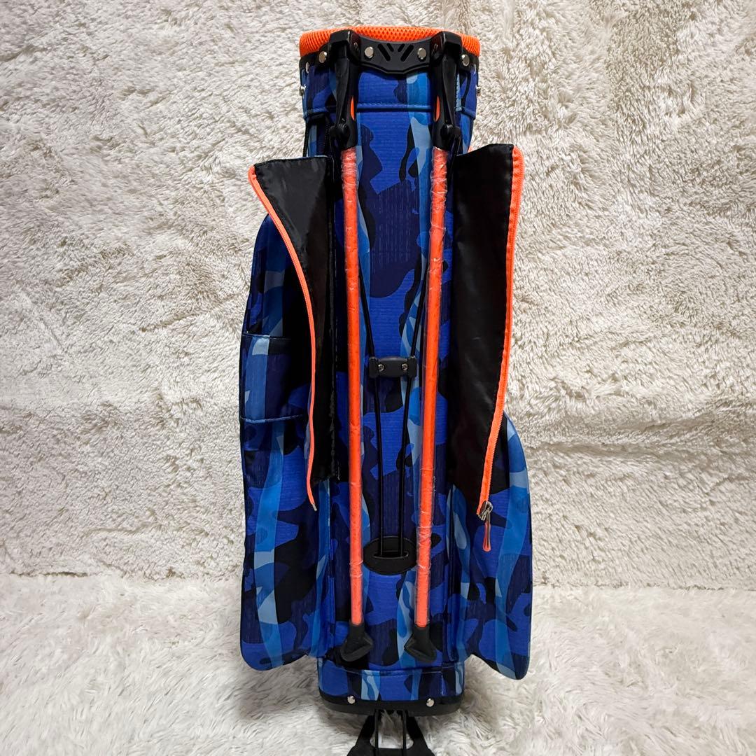 美品　リビエラ　スタンド式迷彩柄キャディバッグ　NAVY迷彩