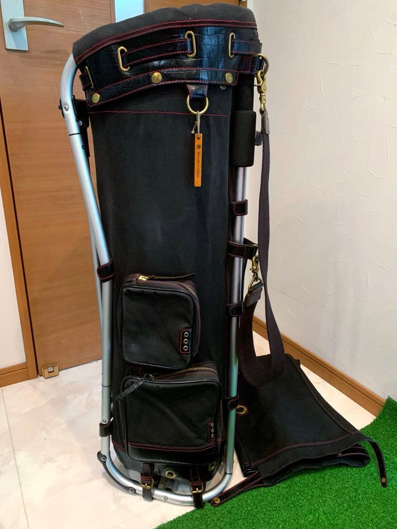 超希少　ミズノ　フレームウォーカー　木の庄帆布　レザークロコ　キャディバッグ