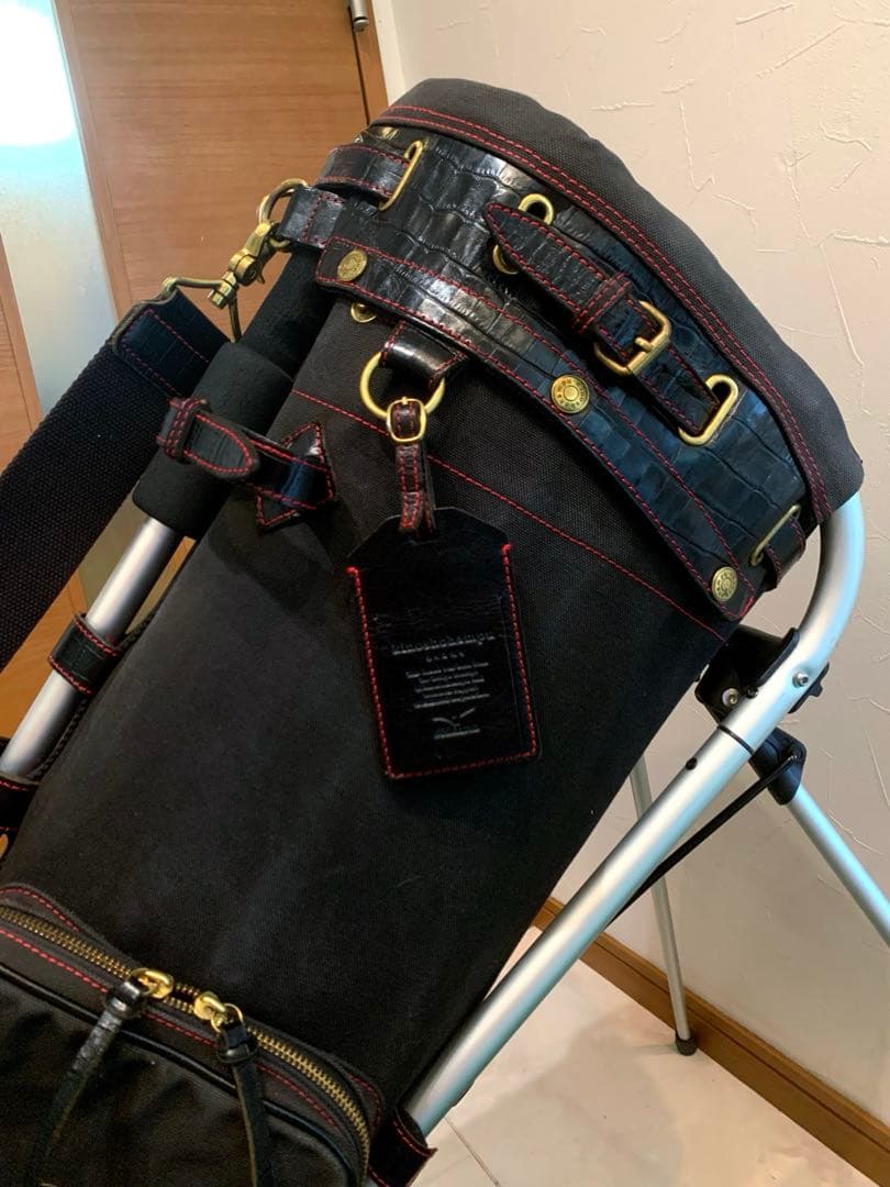 超希少　ミズノ　フレームウォーカー　木の庄帆布　レザークロコ　キャディバッグ