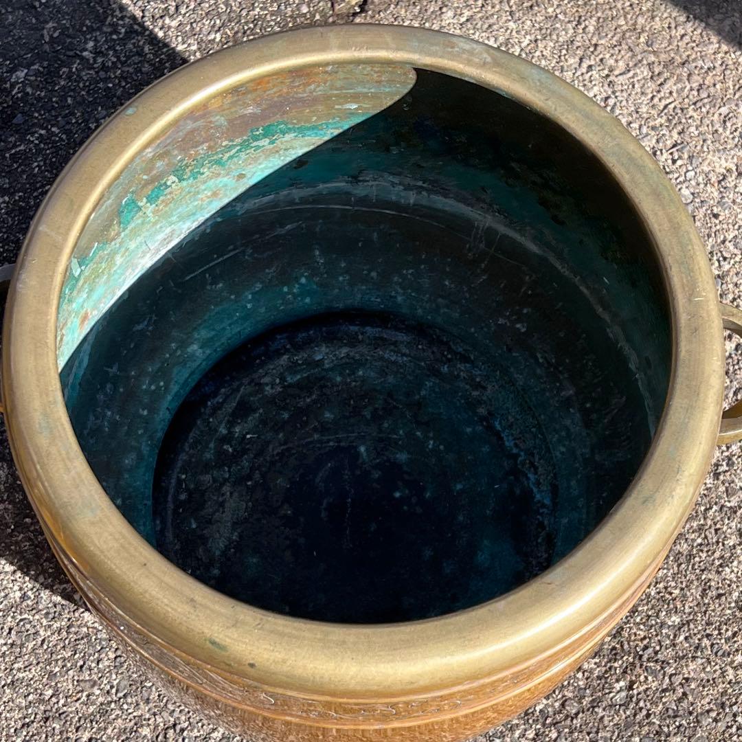 火鉢 アンティーク 手炙り 古道具 骨董 銅製 金属工芸 置物 昭和レトロ 双耳